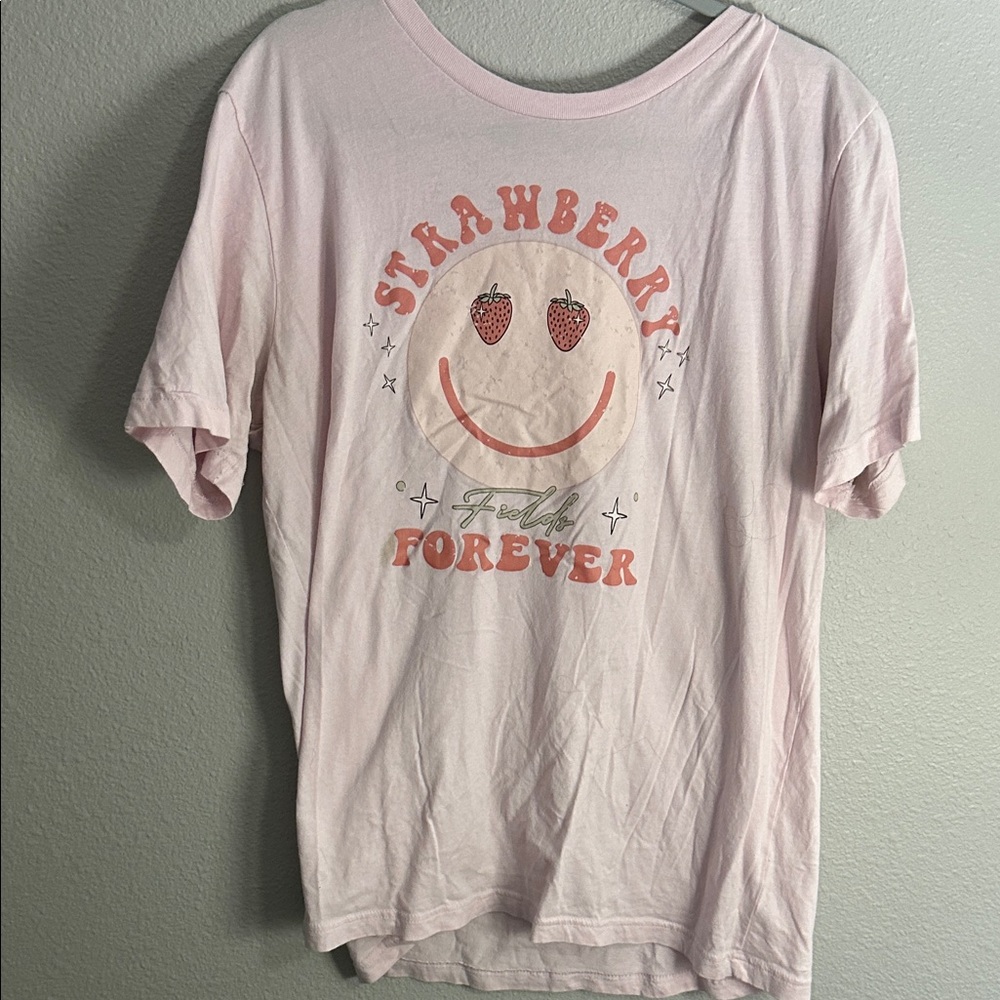 Pink Strawberry Graphic T-Shirt